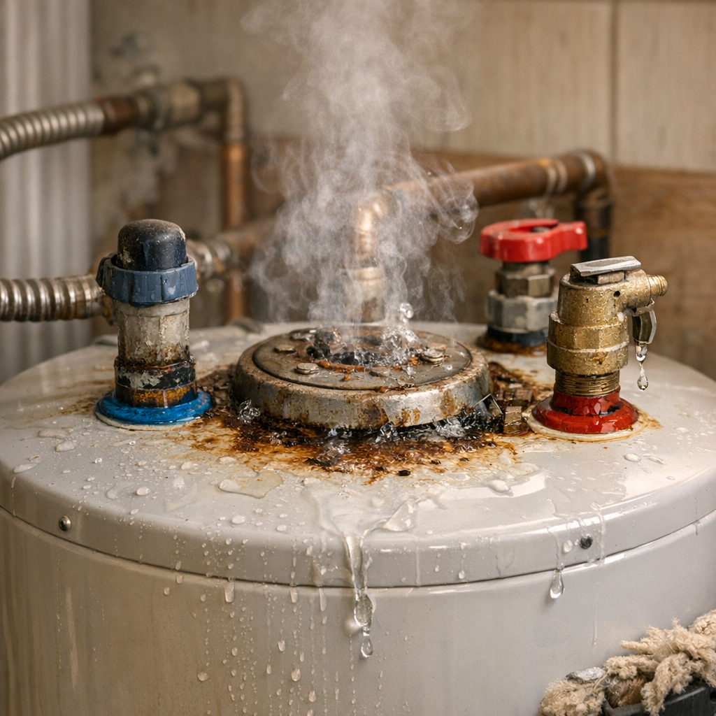 Pourquoi un chauffe-eau fuit-il par le haut&nbsp;? Les causes selon les indices visibles