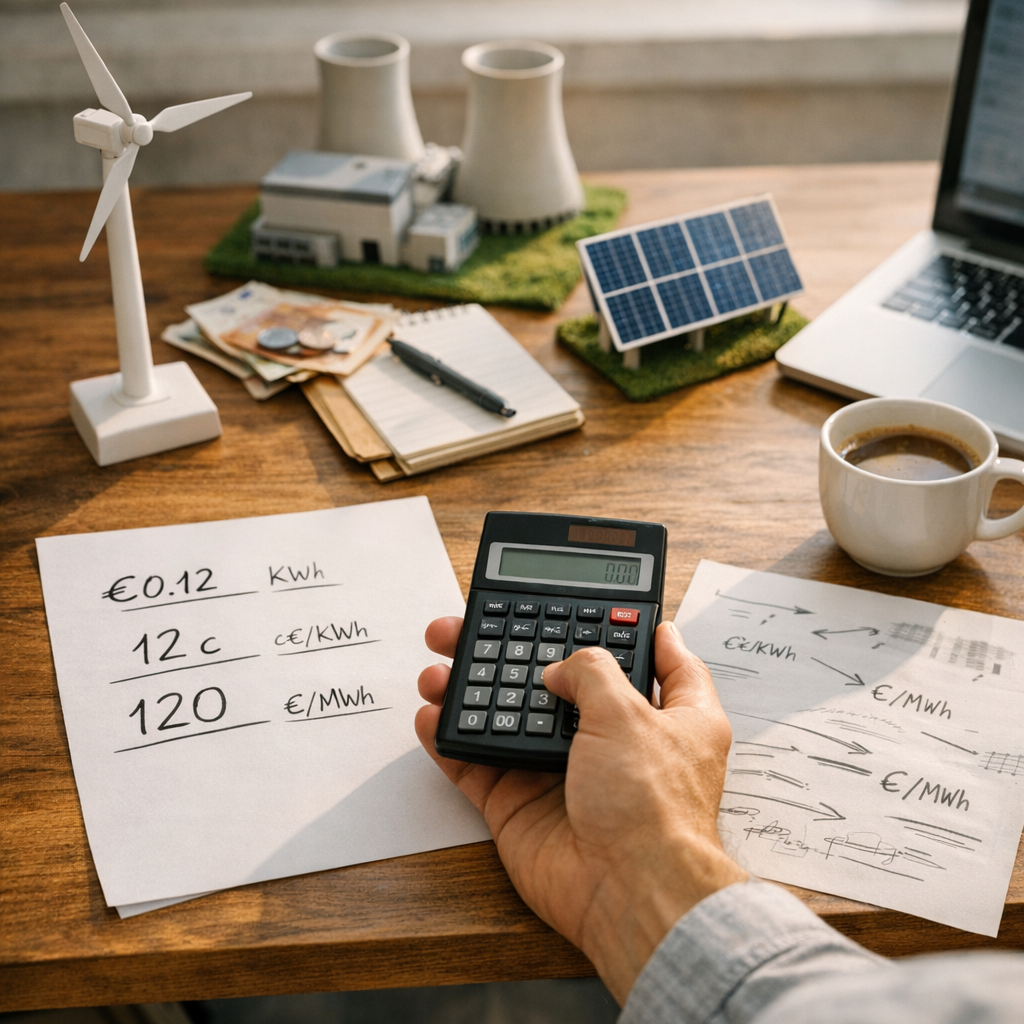 Convertir un prix en €/kWh, c€/kWh ou €/MWh