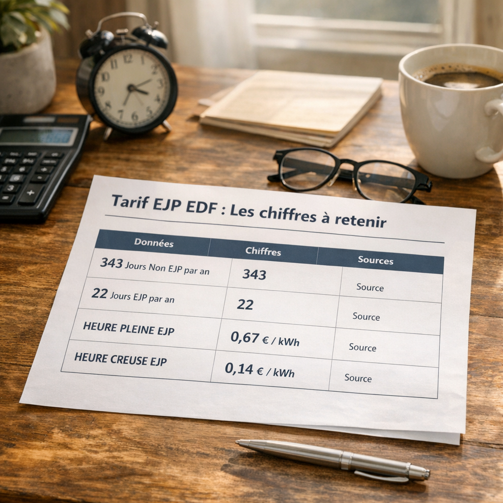 Tarif EJP EDF&nbsp;: les chiffres sourcés à mettre dans le même tableau
