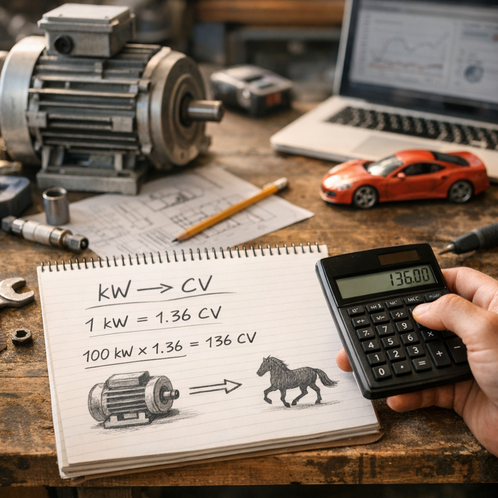 Comment convertir les kW en CV pour un moteur