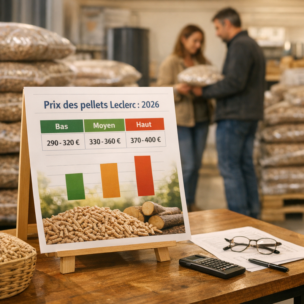 Prix des pellets Leclerc&nbsp;: tableau comparatif des fourchettes 2026