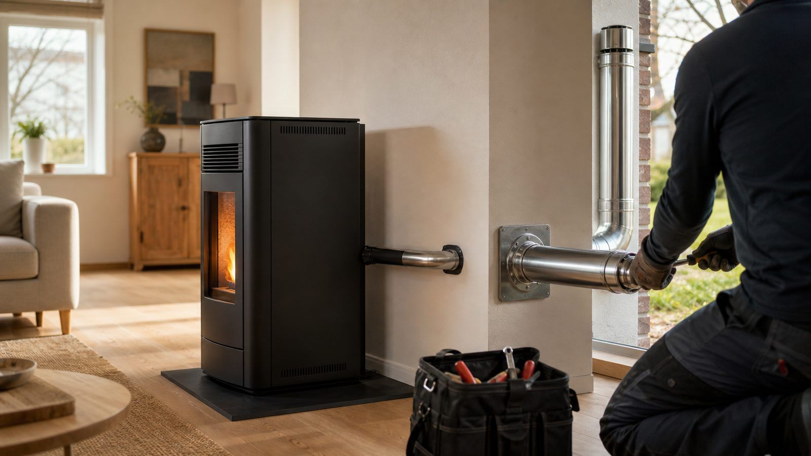 Comment installer un poêle à granulés sans conduit de cheminée existant&nbsp;&nbsp;?