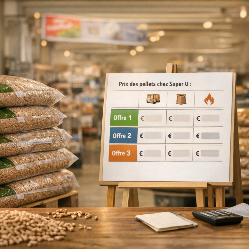 Prix des pellets chez Super U&nbsp;: tableau comparatif des offres repérées
