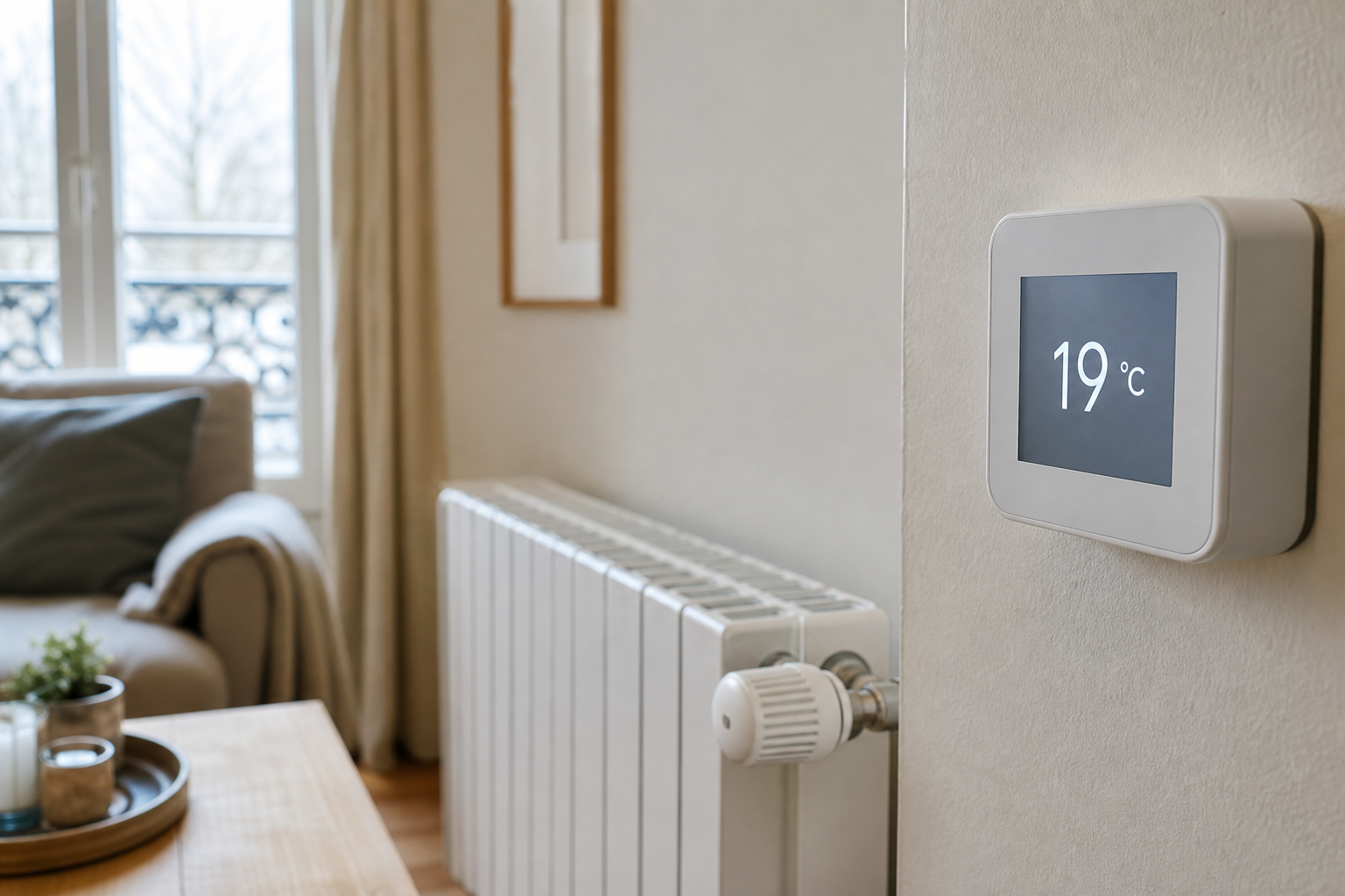Le thermostat du chauffage au gaz se règle par étapes