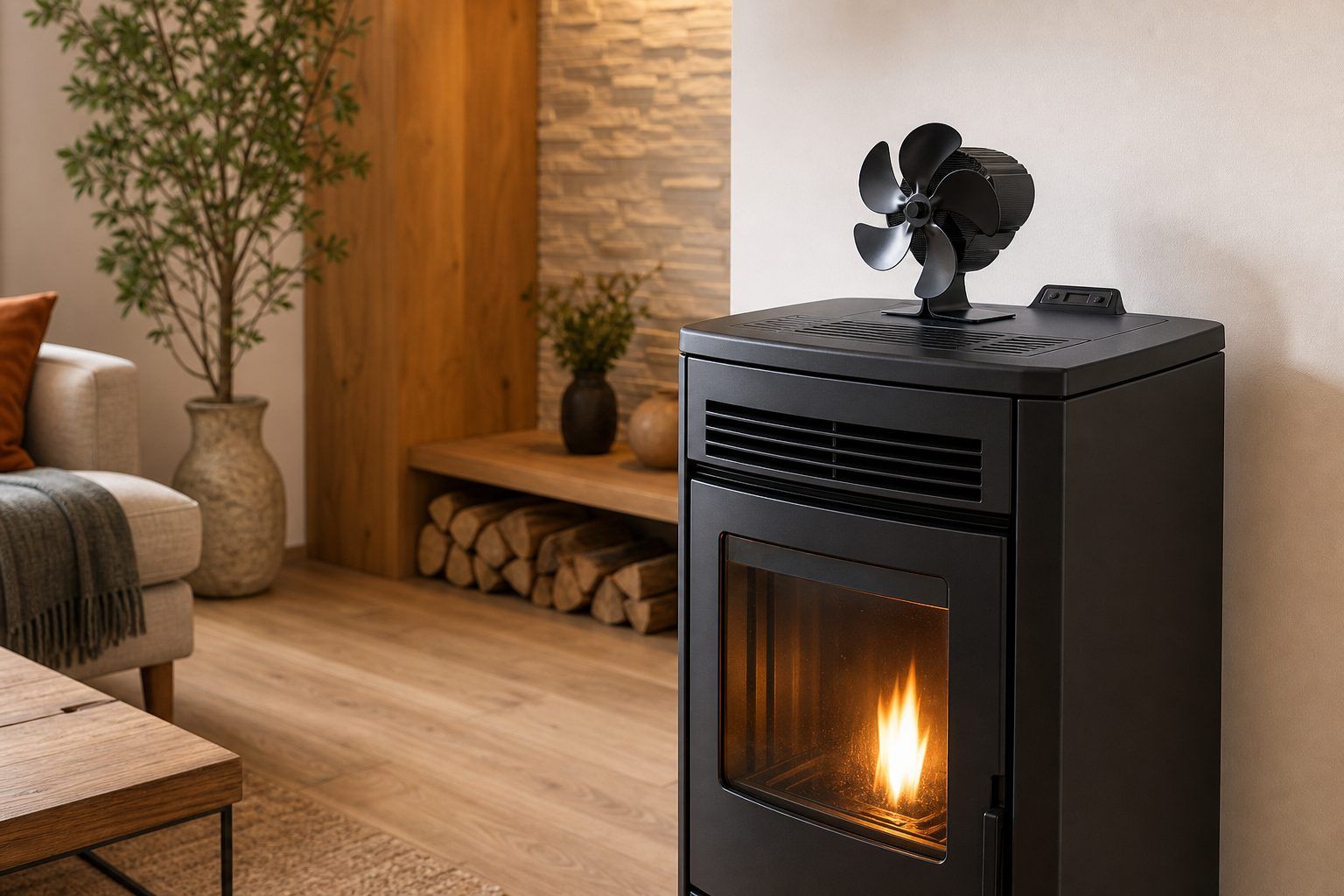Installer et utiliser le ventilateur sans gêner le fonctionnement du poêle